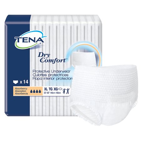 Essity HMS North America Inc 72424 Unisex Adult Absorbent Underwear TENA Dry Comfort Pull On with Tear Away Seams X-Large Disposable Moderate Absorbency