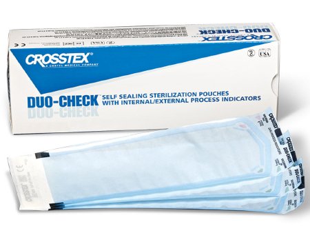 SPS Medical Supply  SCL816 Sterilization Pouch Duo-Check Ethylene Oxide (EO) Gas / Steam 8 X 16 Inch Transparent / Blue Self Seal Paper / Film