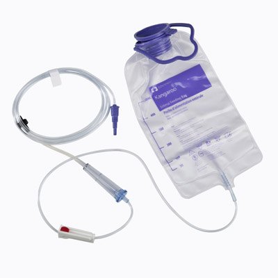 Cardinal 772025 Enteral Feeding Pump Bag Set Kangaroo 924 500 mL DEHP-Free PVC NonSterile