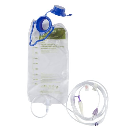 Cardinal 775100 Enteral Feeding Pump Spike Set with Flush Bag Kangaroo epump 1000 mL DEHP-Free PVC NonSterile