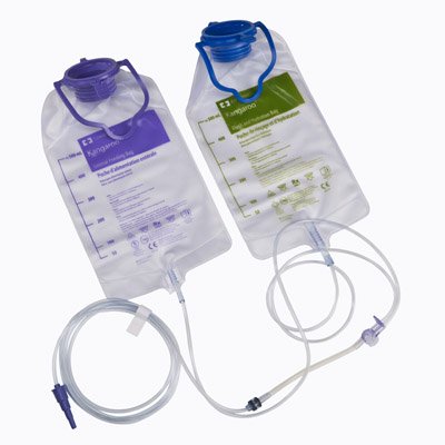 Cardinal 674668 Enteral Feeding Pump Flush Bag Set Kangaroo ePump 500 mL DEHP-Free PVC NonSterile