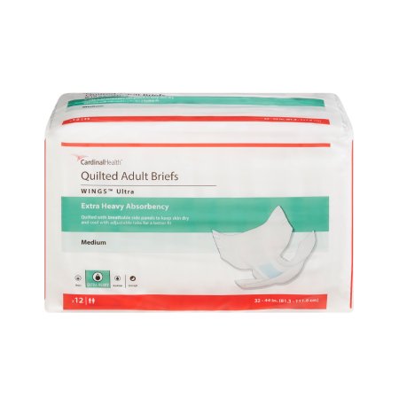 Cardinal 77073 Unisex Adult Incontinence Brief Wings Ultra Medium Disposable Heavy Absorbency