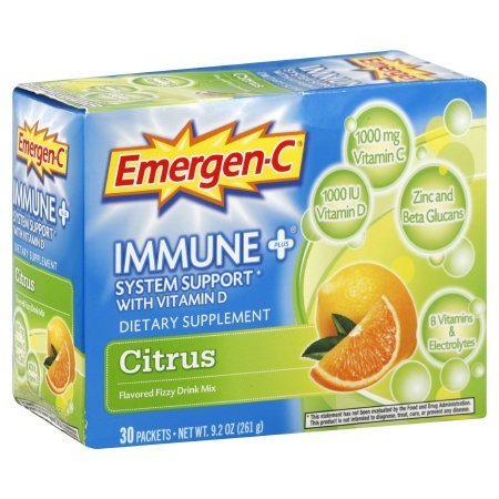 Glaxo Consumer Products 88589800005 Oral Supplement Emergen-C Immune Plus Citrus Flavor Powder 0.30 oz. Individual Packet