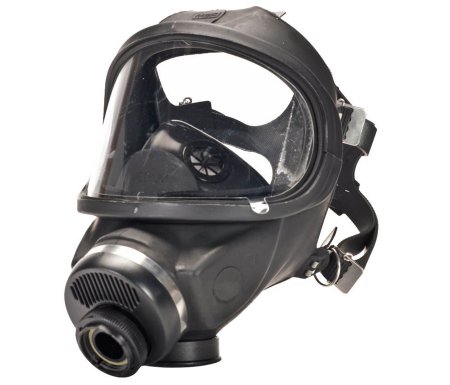 Grainger 3FZK9 Ultravue Series Gas Mask NIOSH Full Face 5 Point Adjustable Head Strap Medium Black