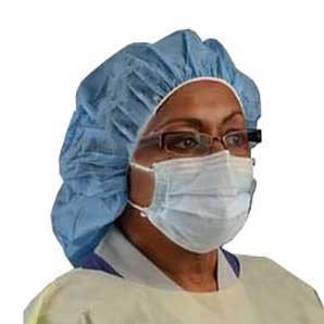 Cardinal AT7511-WE Procedure Mask with Eye Shield Insta-Gard Pleated Earloops One Size Fits Most Blue NonSterile ASTM Level 1 Adult