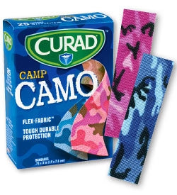 Medibadge  AB113 Adhesive Strip Curad 3/4 X 3 Inch Plastic Rectangle Kid Design (Camp Camo) Sterile