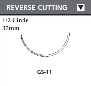 Covidien  VLOCL2815 Absorbable Suture with Needle V-Loc 180 Wound Closure Device Polyglyconate GS -11 1/2 Circle Reverse Cutting Needle Size 2 - 0 Barbed Monofilament