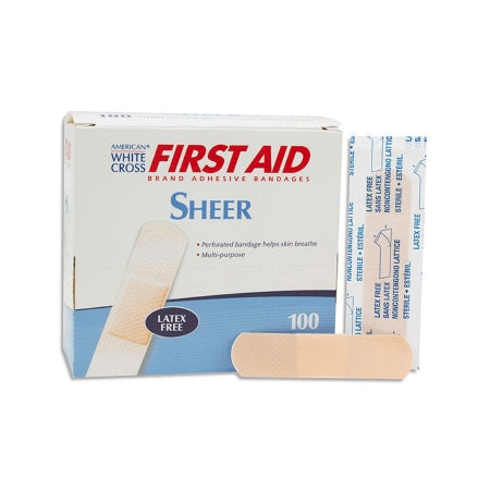 Dukal  1275033 Adhesive Strip American White Cross 3/4 X 3 Inch Plastic Rectangle Tan Sterile