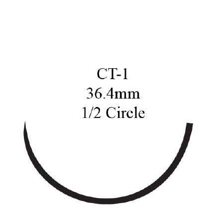 J & J Healthcare Systems  PDP346H Absorbable Antibacterial Suture with Needle PDS Plus Polydioxanone with Irgacare MP CT-1 1/2 Circle Taper Point Needle Size 0 Monofilament