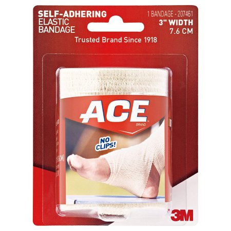 3M  207461 Elastic Bandage 3M ACE 3 Inch Width X 5.3 Foot Self-Adherent Closure Tan NonSterile Standard Compression