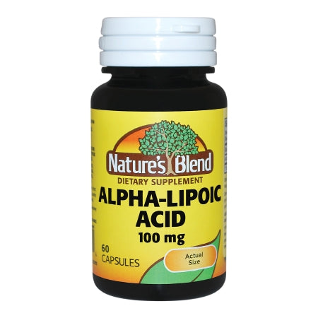 National Vitamin Company  54629011076 Dietary Supplement Nature's Blend Alpha Lipoic Acid / Calcium Phosphate 100 mg Strength Capsule 60 per Bottle