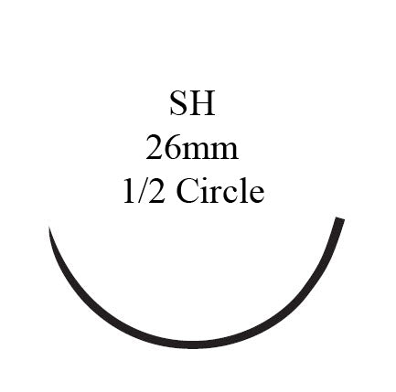 J & J Healthcare Systems  PDP416H Absorbable Antibacterial Suture with Needle PDS Plus Polydioxanone with Irgacare MP SH 1/2 Circle Taper Point Needle Size 3 - 0 Monofilament