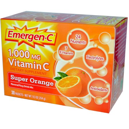 Glaxo Consumer Products 07631430297 Oral Supplement Emergen-C Daily Immune Support Super Orange Flavor Powder 0.30 oz. Individual Packet