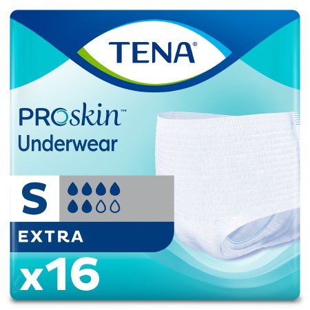 Essity HMS North America Inc 72116 Unisex Adult Absorbent Underwear TENA ProSkin Extra Protective Pull On with Tear Away Seams Small Disposable Moderate Absorbency