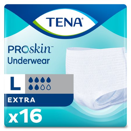 Essity HMS North America Inc 72332 Unisex Adult Absorbent Underwear TENA ProSkin Extra Protective Pull On with Tear Away Seams Large Disposable Moderate Absorbency