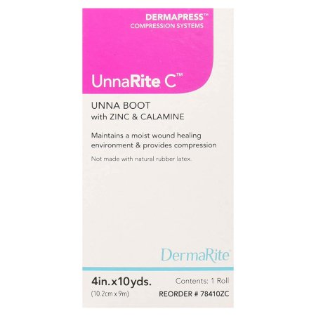 DermaRite Industries  78310ZC Unna Boot UnnaRite C 3 Inch X 10 Yard Calamine / Zinc Oxide