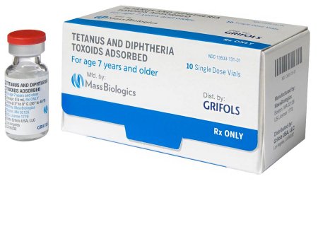 Grifols Therapeutics Inc (TDVAX)  13533013101 TDVAX Td Vaccine Indicated for People 7 Years of Age and Older Tetanus and Diphtheria Toxoids Adsorbed Injection Single-Dose Vial 0.5 mL