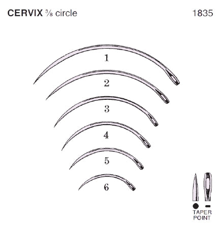 Anchor Products  1835-5DC Taper Point Suture Needle Anchor Cervix Type Size 5 Needle Single Use