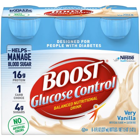 Nestle Healthcare Nutrition 00041679157800 Oral Supplement Boost Glucose Control Very Vanilla Flavor Liquid 8 oz. Bottle