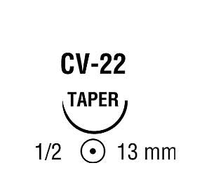 Covidien  8886612221 Absorbable Suture with Needle Maxon CV Polyglyconate CV-22 1/2 Circle Taper Point Needle Size 5 - 0 Monofilament