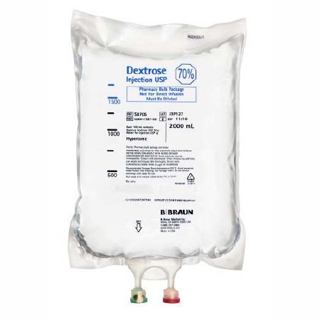 B. Braun  S8705 Caloric Agent Dextrose / Water 70% IV Solution Pharmacy Bulk Package 2,000 mL