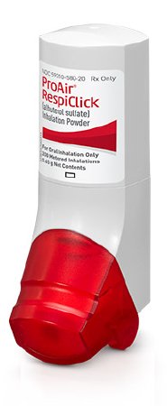 Teva  59310058020 ProAir RespiClick Albuterol Sulfate 90 mcg Powder Metered-Dose Inhaler 0.65 Gram 200 Doses