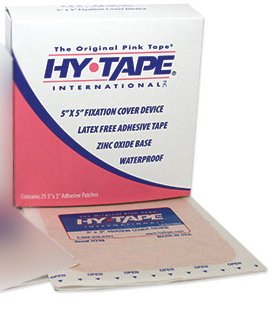 Hy-Tape International  HT55 Waterproof Medical Tape Hy-Tape Patch Pink 5 X 5 Inch Zinc Oxide Adhesive Zinc Oxide NonSterile