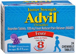 Glaxo Consumer Products  00573017920 Pain Relief Advil 100 mg Strength Ibuprofen Chewable Tablet 24 per Bottle