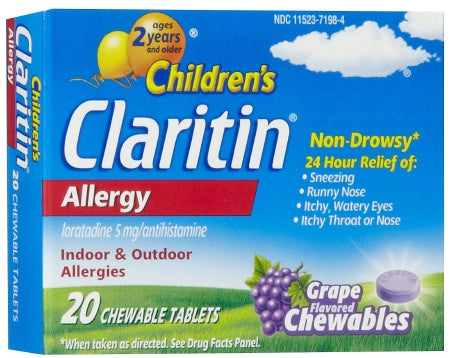 Bayer  11523432802 Allergy Relief Claritin 5 mg Strength Chewable Tablet 20 per Box