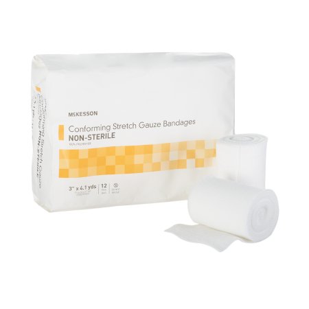 McKesson Brand 16-012 Conforming Bandage McKesson 3 Inch X 4-1/10 Yard 12 per Pack NonSterile Roll Shape