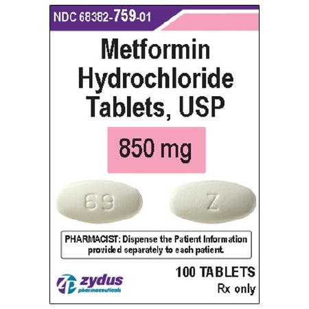 Zydus Pharmaceuticals  68382075901 Metformin HCl 850 mg Tablet Bottle 100 Tablets