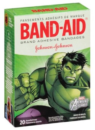 Johnson & Johnson Consumer  10381371162823 Adhesive Strip Band-Aid 5/8 X 2-1/4 Inch / 3/4 X 3 Inch Plastic Rectangle / Spot Kid Design (Avengers) Sterile