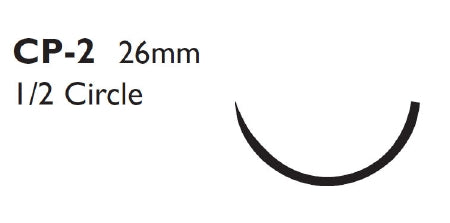 J & J Healthcare Systems  PDP970H Absorbable Antibacterial Suture with Needle PDS Plus Polydioxanone with Irgacare MP CP-2 1/2 Circle Reverse Cutting Needle Size 0 Monofilament