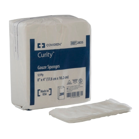Cardinal  2835- Gauze Sponge Curity 4 X 8 Inch 200 per Pack NonSterile 12-Ply Rectangle