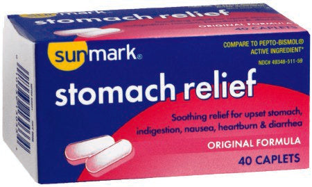 McKesson Brand 49348051159 Anti-Diarrheal sunmark 262 mg Strength Caplet 40 per Bottle