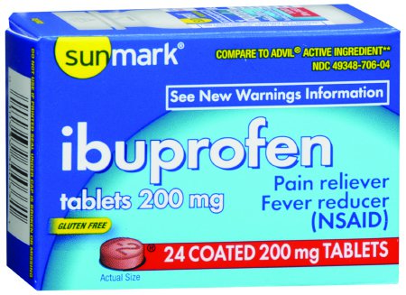 McKesson Brand 49348070604 Pain Relief sunmark 200 mg Strength Ibuprofen Tablet 24 per Bottle