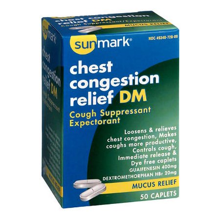 McKesson Brand 49348072809 Cold and Cough Relief sunmark 400 mg - 20 mg Strength Tablet 50 per Box