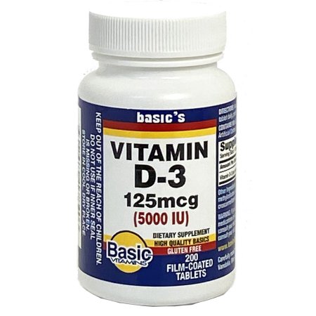 Basic Drug  30761017840 Vitamin Supplement Vitamin D3 5000 IU Strength Tablet 200 per Bottle