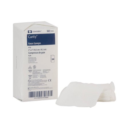 Cardinal  2556- Gauze Sponge Curity 4 X 4 Inch 200 per Pack NonSterile 8-Ply Square