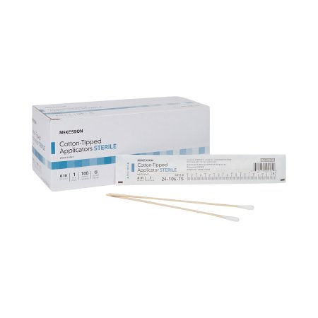 McKesson Brand 24-106-1S Swabstick McKesson Cotton Tip Wood Shaft 6 Inch Sterile 1 per Pack