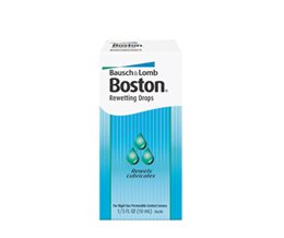 Bausch & Lomb  04714405509 Contact Lens Solution Boston Rewetting Drops 0.33 oz. Solution