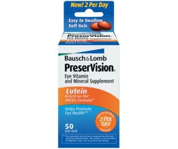 Bausch & Lomb  24208063210 Multivitamin Supplement PreserVision Ascorbic Acid / Vitamin E 200 IU - 226 mg Strength Softgel 50 per Box