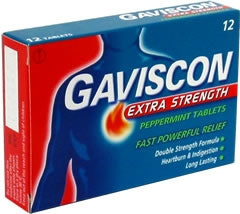 Glaxo Consumer Products  00135009826 Pain Relief Gaviscon 160 mg - 105 mg Strength Aluminum Hydroxide / Magnesium Carbonate Tablet 100 per Bottle