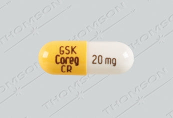 Glaxo Smith Kline  00007337113 Coreg CR Carvedilol Phosphate 20 mg Capsule Bottle 30 Capsules