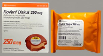 Glaxo Smith Kline  00173060102 Flovent Diskus Fluticasone Propionate 250 mcg Powder Diskus 60 Doses