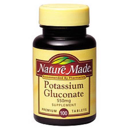 Pharmavite  03160401358 Dietary Supplement Nature Made Potassium Gluconate 550 mg Strength Tablet 100 per Bottle