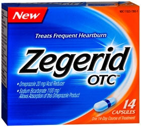 Bayer  11523726501 Antacid Zegerid OTC 1100 mg - 20 mg Strength Capsule 14 per Box