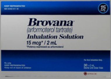 Sepracor  63402091164 Brovana Arformoterol Tartrate 15 mcg / 2 mL Solution Nebulizer Vial 60 Vials