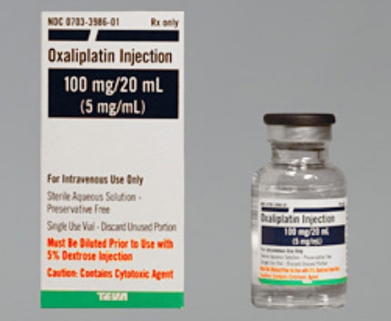 Teva  00703398601 Oxaliplatin, Preservative Free 5 mg / mL Injection Single-Use Vial 20 mL