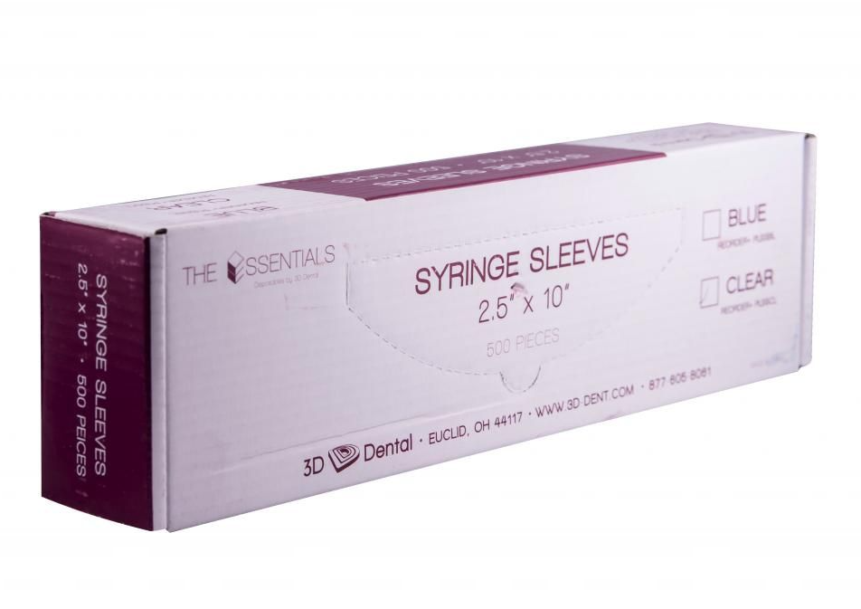 Essentials Air Water Syringe Sleeves 2-1/2" x 10" Box/500